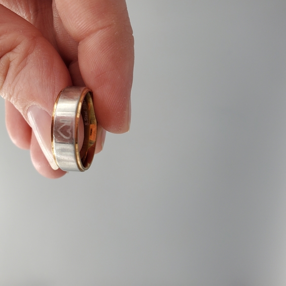 Stainless Steel Heart Wedding Band - Picture 6 of 9